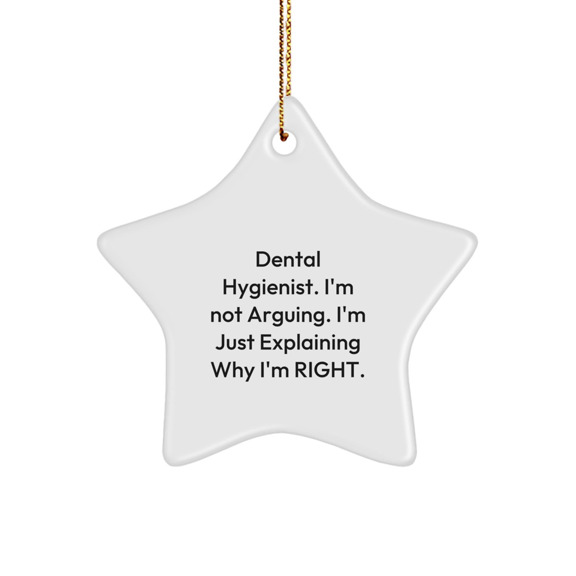 Gifts from Friends to Dental Hygienist, Funny Quote Christmas Star Ornament, Unique Star Shaped Decoration for the Office - Image 1