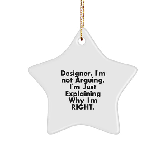 Designer Star Ornaments Funny Quote Gifts from Friends for Men, Women, Family, Coworkers, Unique Christmas Unique Gifts from Husband, Sweetheart, Sister, Daughter - Image 1