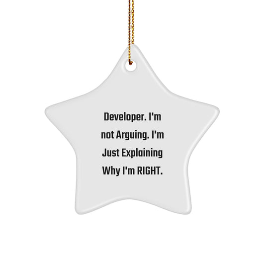 Funny Developer Star Ornament Gift for Men, Unique Christmas Unique Gifts from Friends, Coworkers, Family to Developer, Programmers, Coders, Software Engineers - Image 1