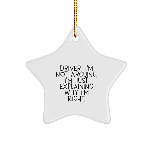Funny Driver Gifts from Friends - Driver Star Ornament for Christmas Unique Presents - Image 1