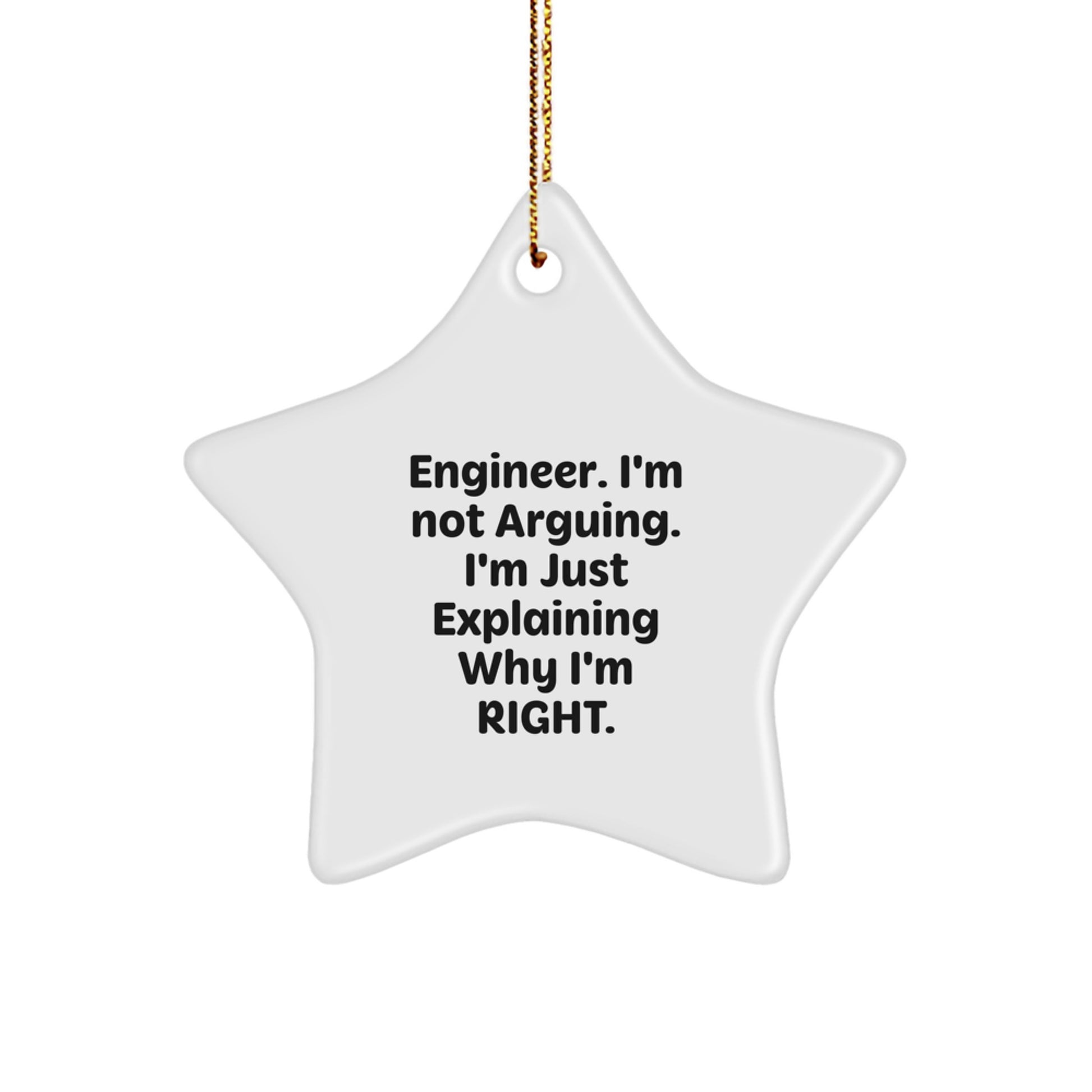 Funny Engineer Star Ornament Gifts from Men for Engineer Friends Coworkers Unique Christmas Decorations - Image 1