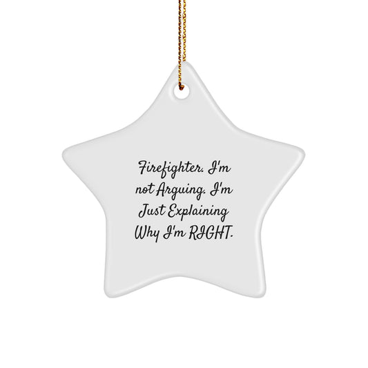 Funny Firefighter Gifts from Friends and Family - Firefighter Star Ornament - Christmas Unique Gifts for Men Women and Kids - Image 1