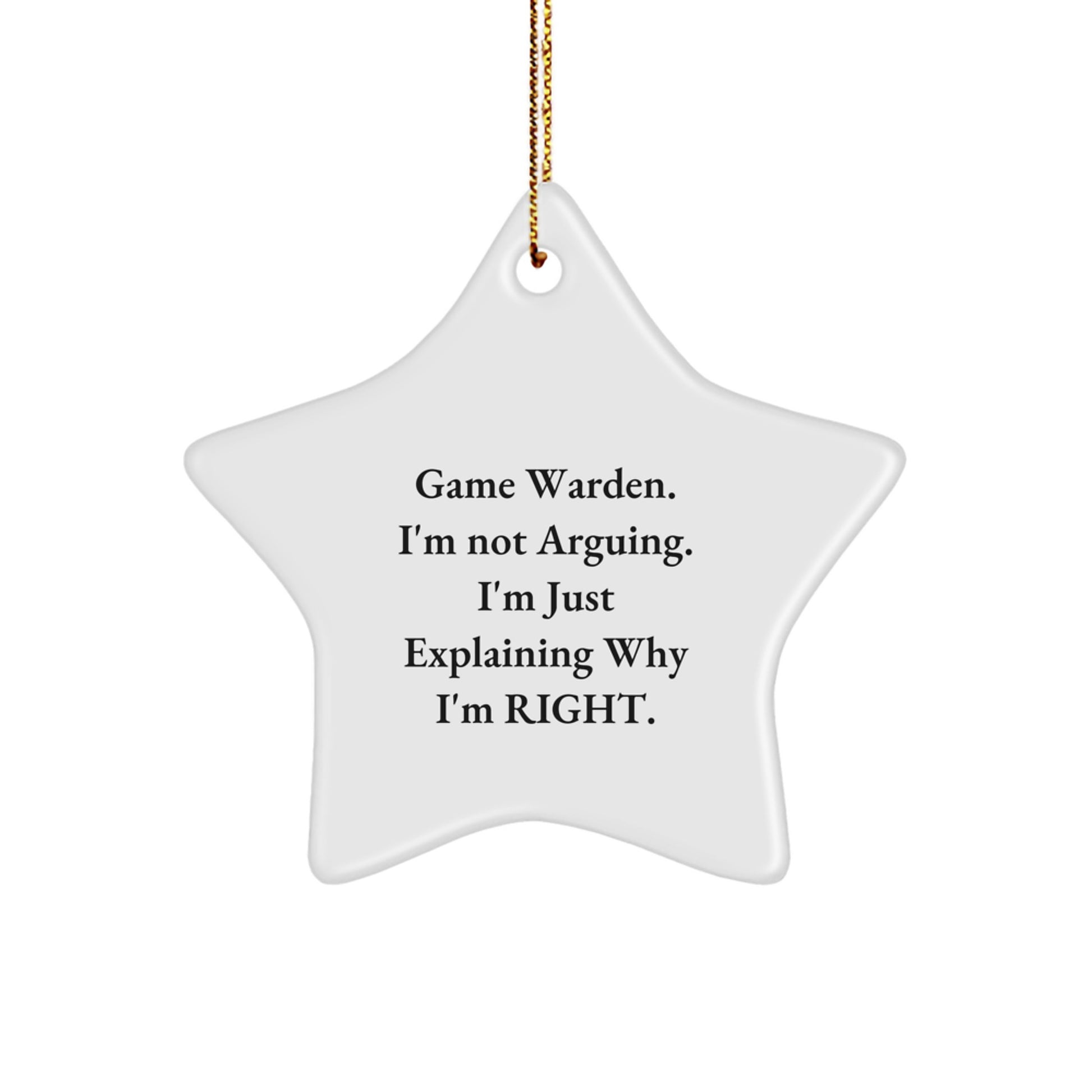 Funny Game Warden Gifts, Star Ornament, Christmas Unique Gifts from Friends for Game Wardens - Image 1