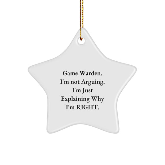 Funny Game Warden Gifts, Star Ornament, Christmas Unique Gifts from Friends for Game Wardens - Image 1