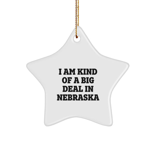 Nebraska Star Ornament Keepsake for Him Bright Christmas Gift - Image 1