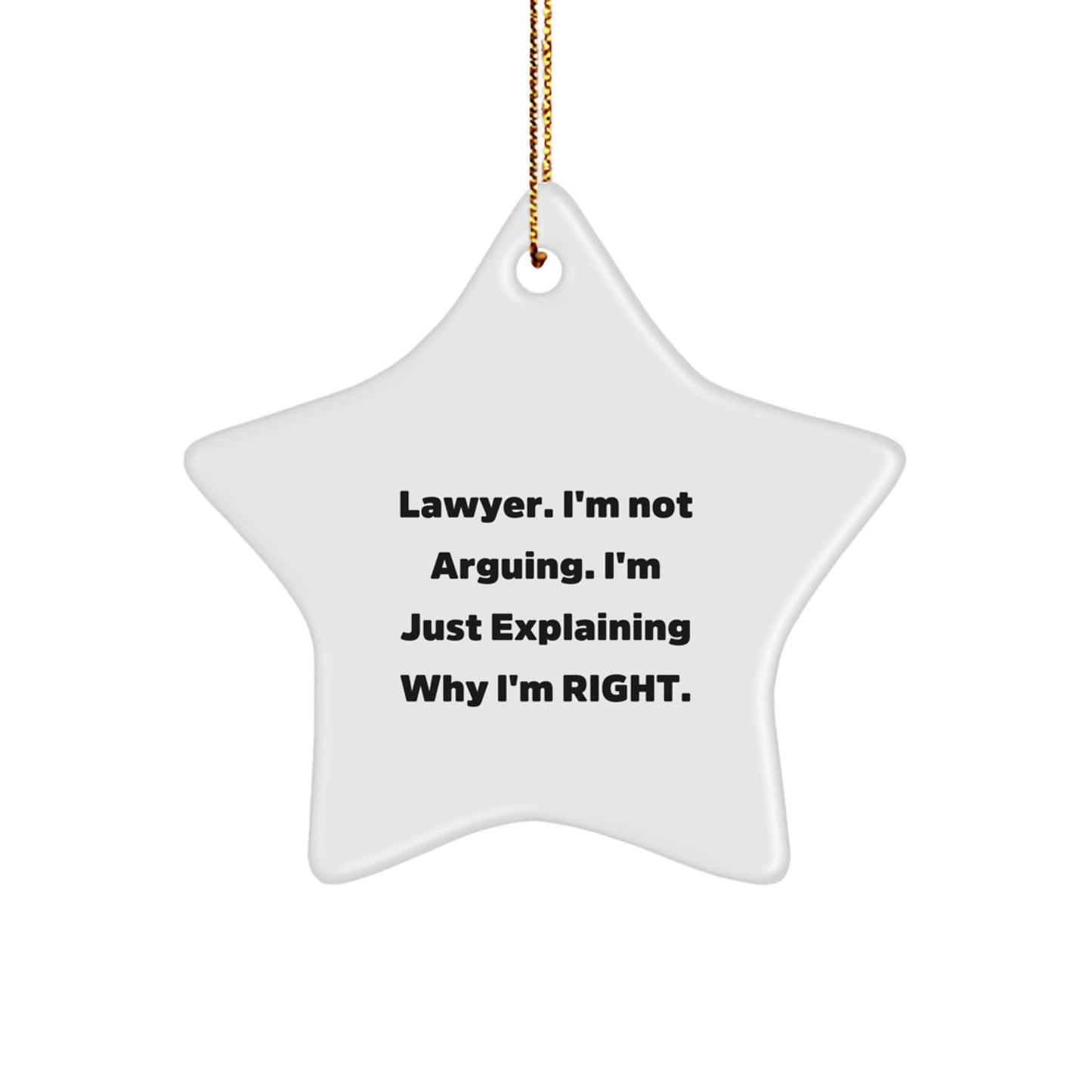 Funny Lawyer Gifts from Friends for Lawyer Christmas Unique Star Ornament - Image 1