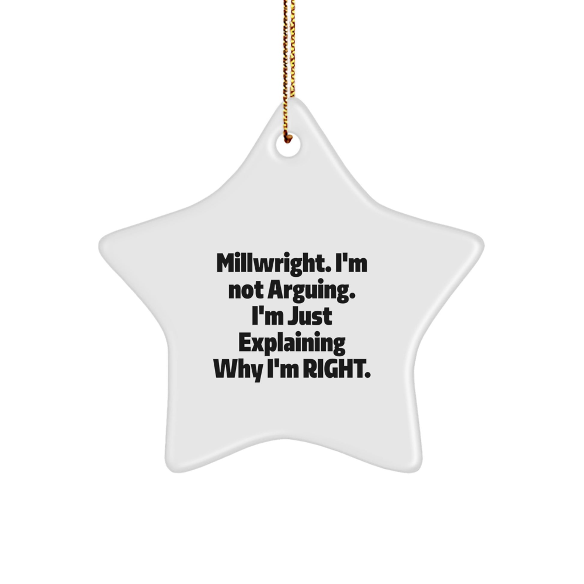 Funny Star Ornament Gifts from Men to Millwright Friends and Family for Christmas - Image 1
