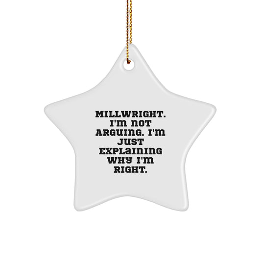 Sassy Millwright Star Ornament for Friends Novelty Christmas Unique Gift - Image 1