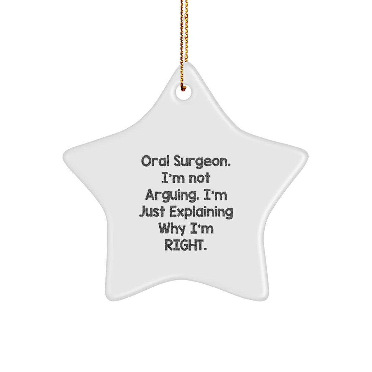 Funny Oral Surgeon Gifts from Friends for Men, Unique Christmas Unique Star Ornament, Quirky Office Decor - Image 1