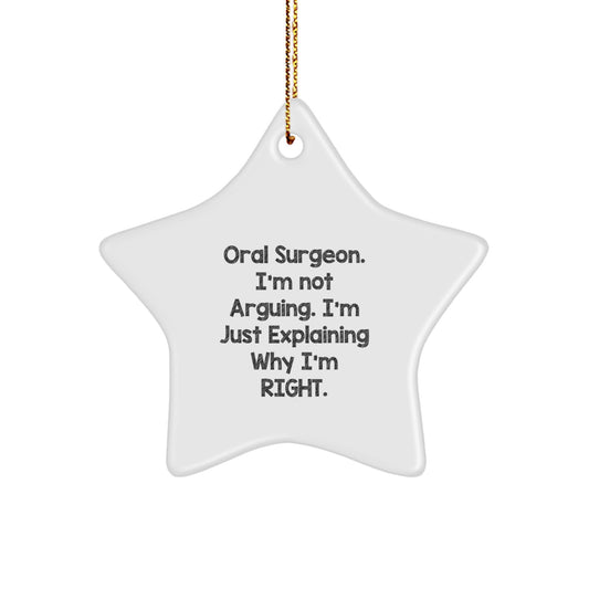 Funny Oral Surgeon Gifts from Friends for Men, Unique Christmas Unique Star Ornament, Quirky Office Decor - Image 1