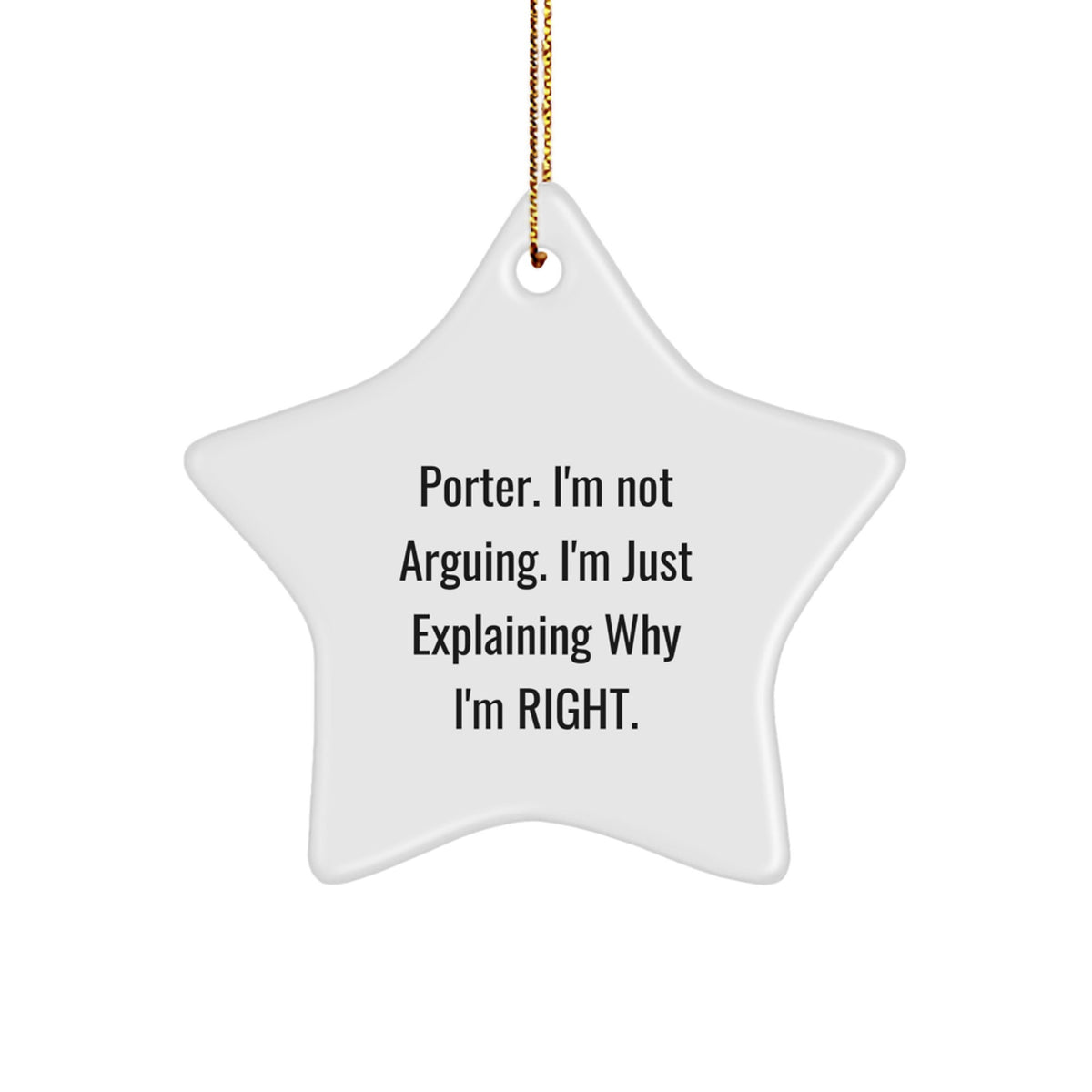 Funny Porter Star Ornament Gifts from Friends to Porter for Christmas - Image 1