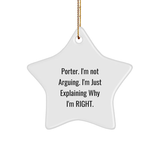 Funny Porter Star Ornament Gifts from Friends to Porter for Christmas - Image 1