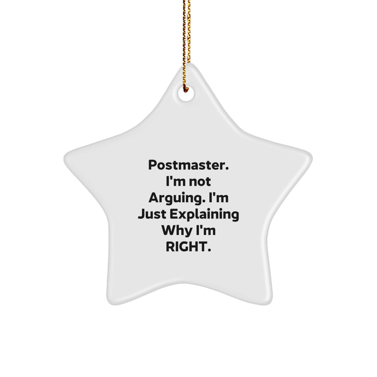Funny Postmaster Gifts from Friends - Star Ornament for Postmaster, Christmas Unique Gifts for Postmaster - Image 1