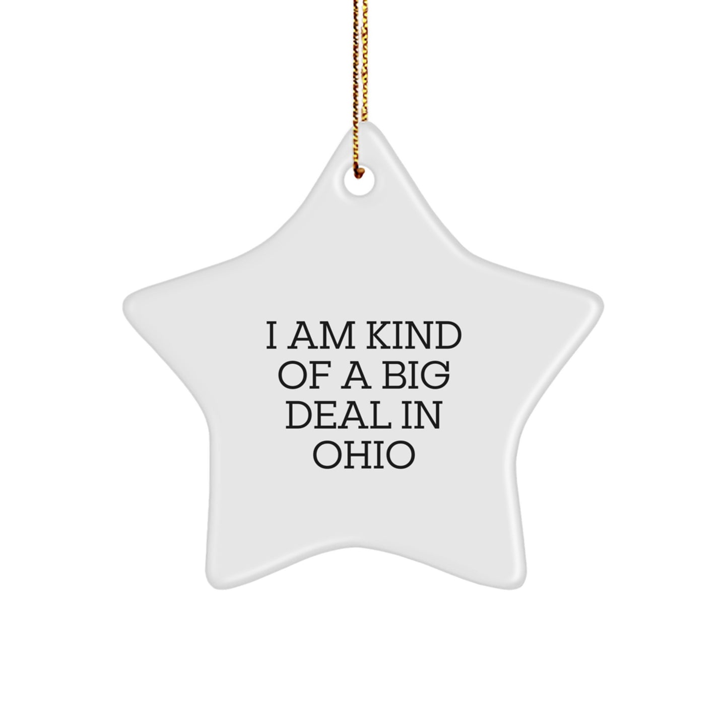 Funny Ohio Star Ornament Gifts from Men to Friends and Family for Ohio Christmas Unique Decorations - Image 1