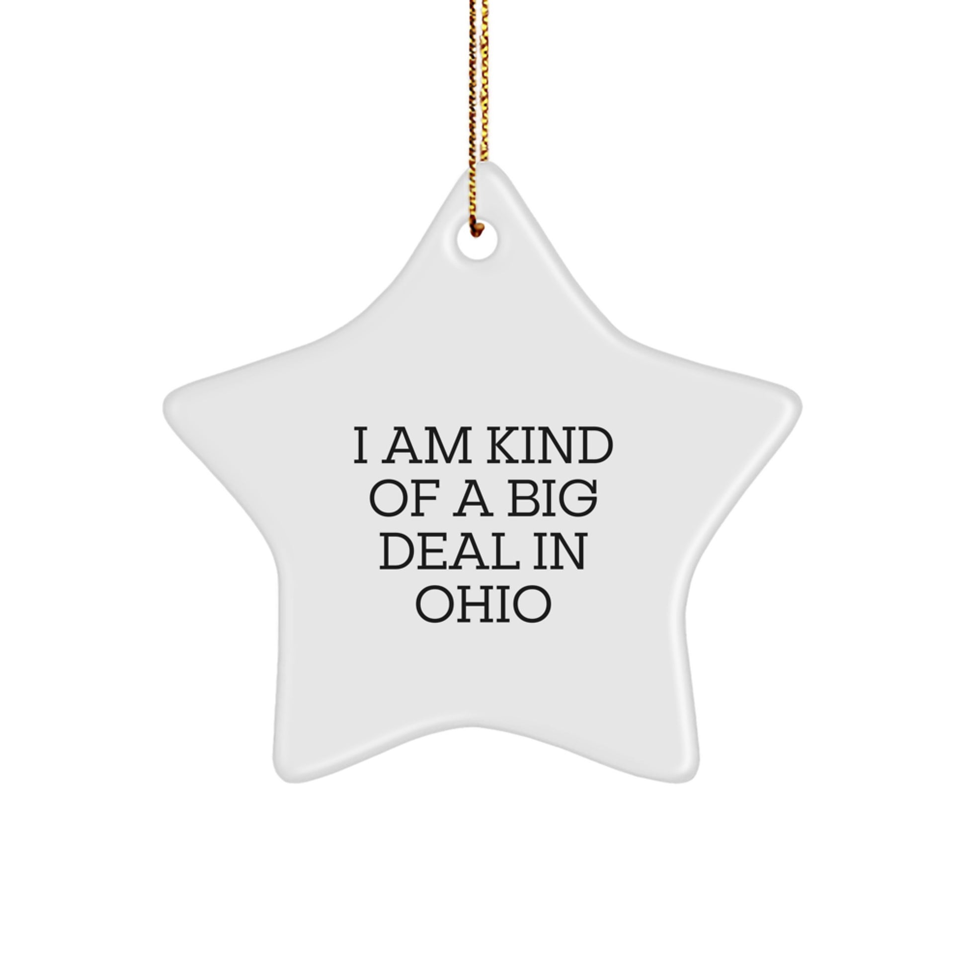 Funny Ohio Star Ornament Gifts from Men to Friends and Family for Ohio Christmas Unique Decorations - Image 1