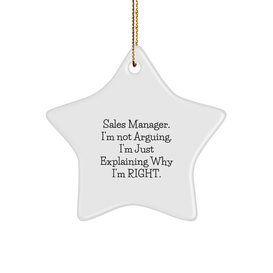 Funny Sales Manager Gifts for Christmas - Sales Manager Star Ornament for Desk - Image 1