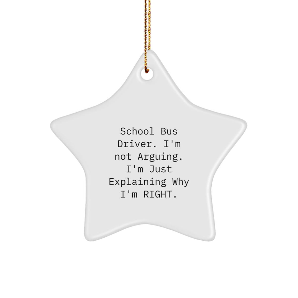Funny School Bus Driver Gifts from Friends, School Bus Driver Humor Star Ornament for Men, Christmas Unique Gifts for School Bus Driver - Image 1