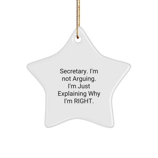 Funny Secretary Star Ornament Gifts from Friends for Men Women Coworkers Family - Christmas Unique Decorations - Image 1