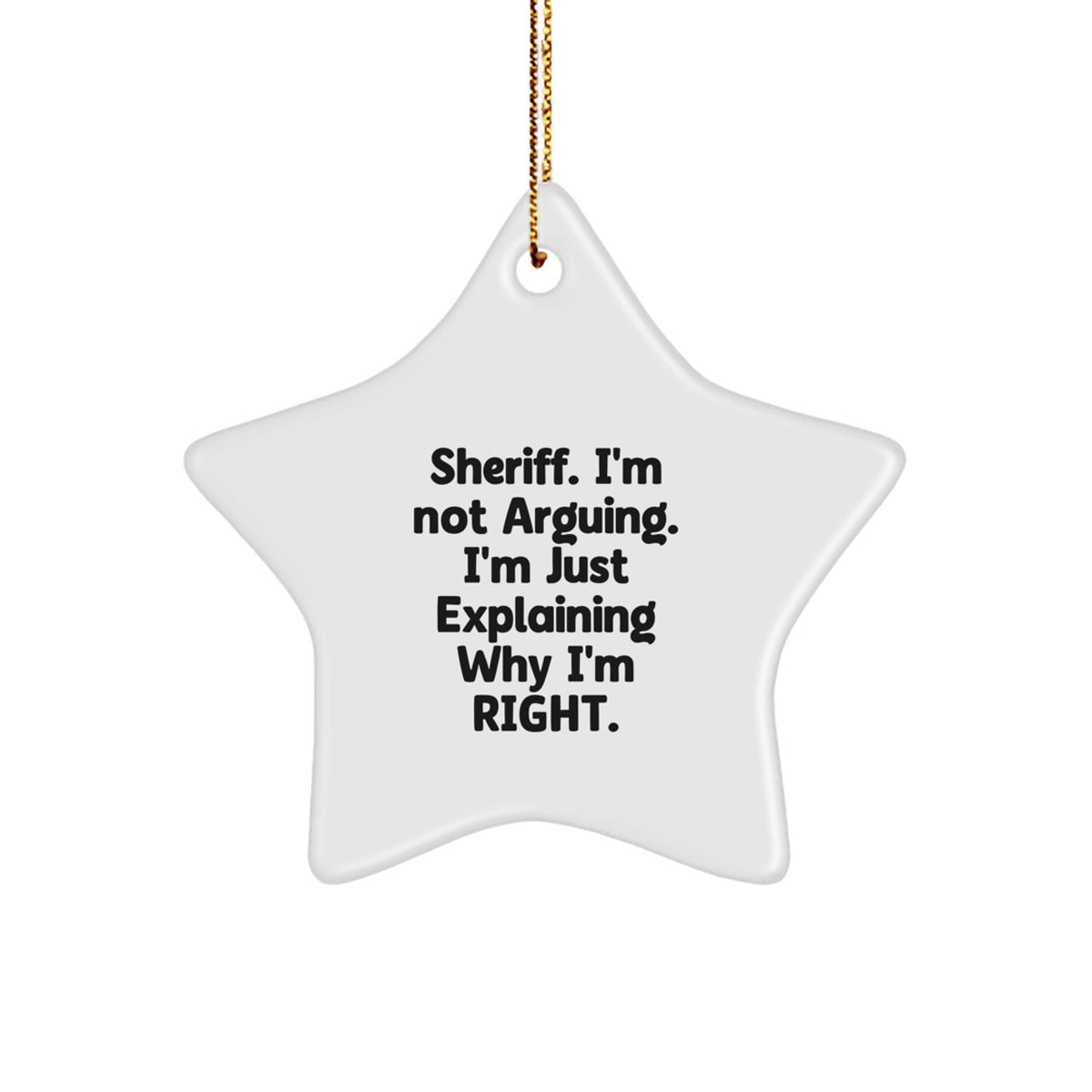Funny Sheriff Gifts from Men - Sheriff Star Ornament for Christmas Unique Gifts - Image 1
