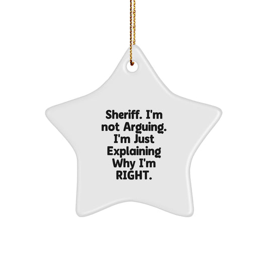 Funny Sheriff Gifts from Men - Sheriff Star Ornament for Christmas Unique Gifts - Image 1