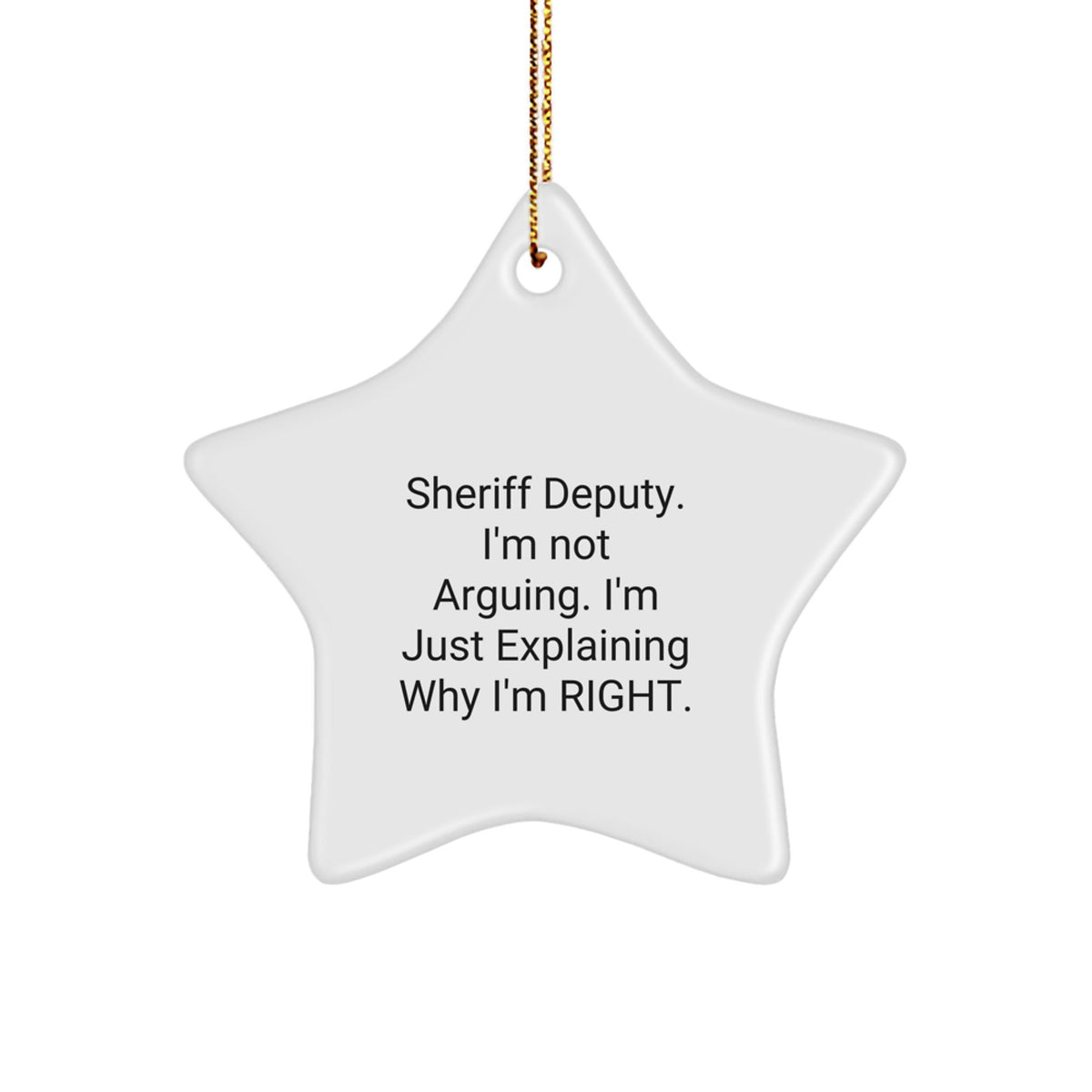 Funny Sheriff Deputy Gifts from Friends, Christmas Unique Star Ornaments for Sheriff Deputy, Sheriff Deputy Christmas Decorations with Inspirational Quote - Image 1
