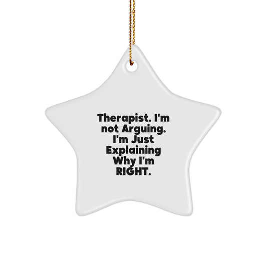 Funny Therapist Gifts from Friends, Unique Star Ornament for Therapist, Christmas Unique Gifts for Therapist - Image 1