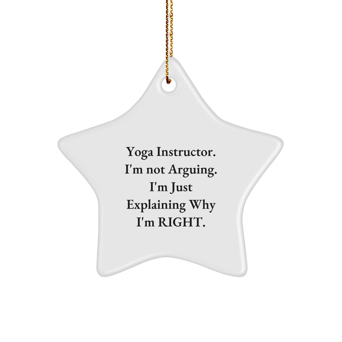 Funny Yoga Instructor Star Ornament, Gifts for Yoga Instructors from Friends, Christmas Unique Star Decorations - Image 1
