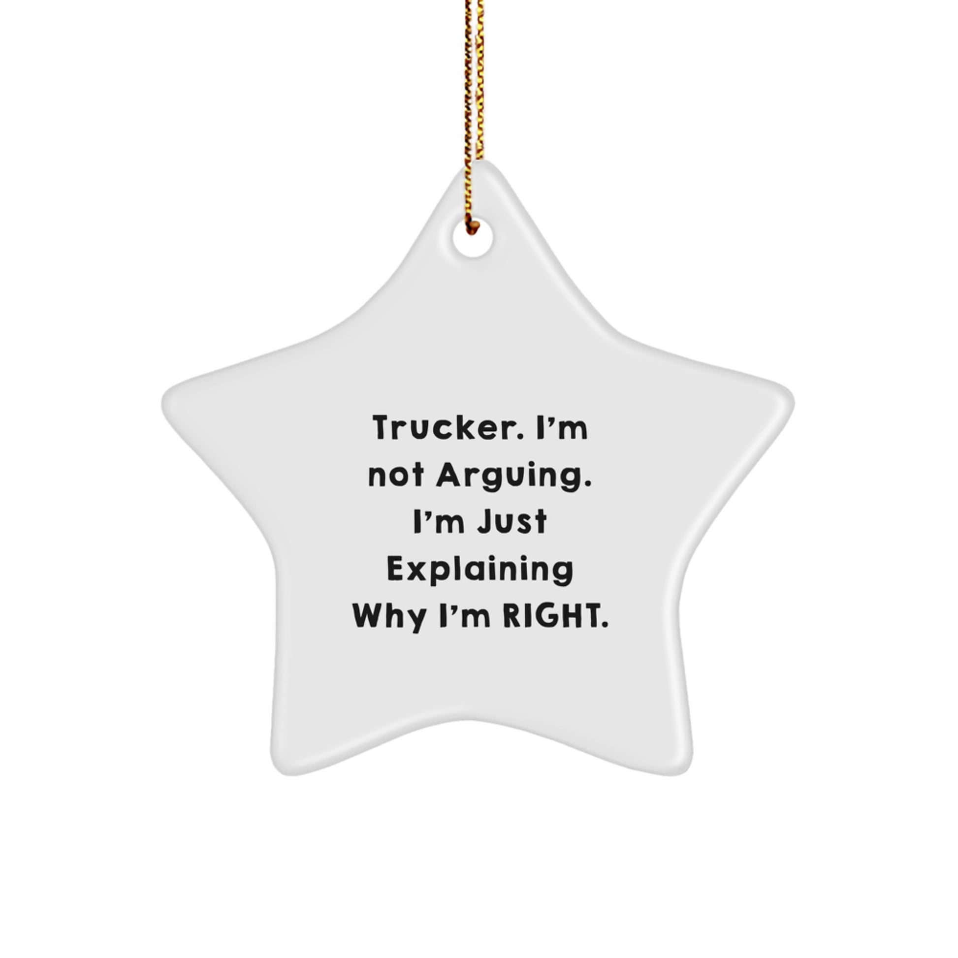 Funny Trucker Star Ornament Gifts from Friends for Husband, Perfect for Christmas Unique Presents - Image 1