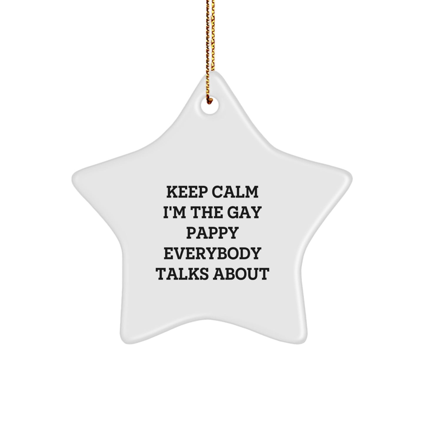 Funny Pappy Gifts from Men to Christmas Unique Star Ornaments, Keep Calm Star Shaped Decorations - Image 1