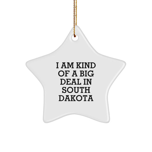 Funny South Dakota Star Ornament Gifts from Men to Family and Friends for Christmas Unique Decorations - Image 1