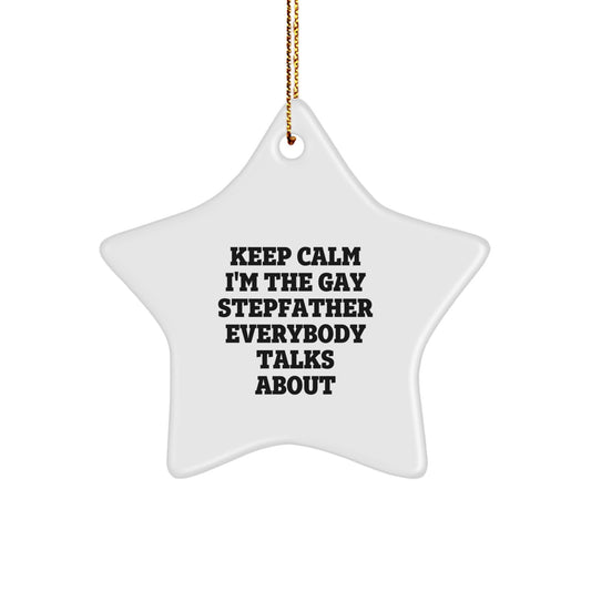 Quirky Stepfather Christmas Ornament for Friends Gift Novelty - Image 1