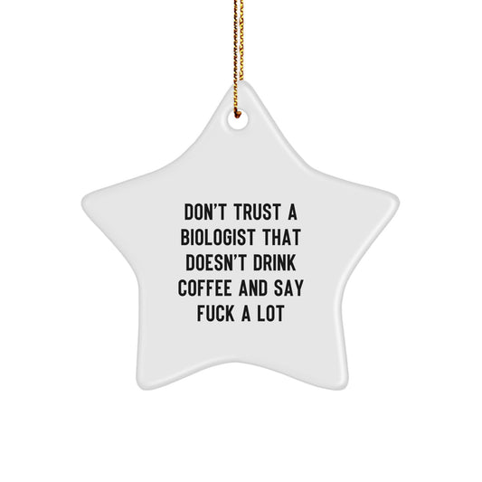 Funny Biologist Gifts from Men to Women Christmas Unique Star Ornament - Image 1