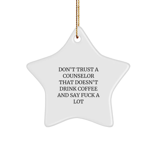 Counselor Favorite Star Christmas Ornament for Kids Gift - Image 1