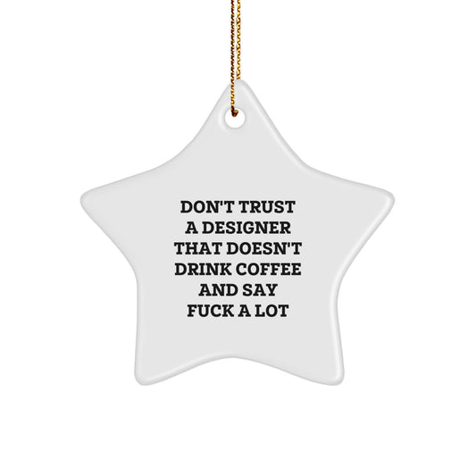 Designer Star Ornament Christmas Gift for Coworkers Surprise Idea - Image 1