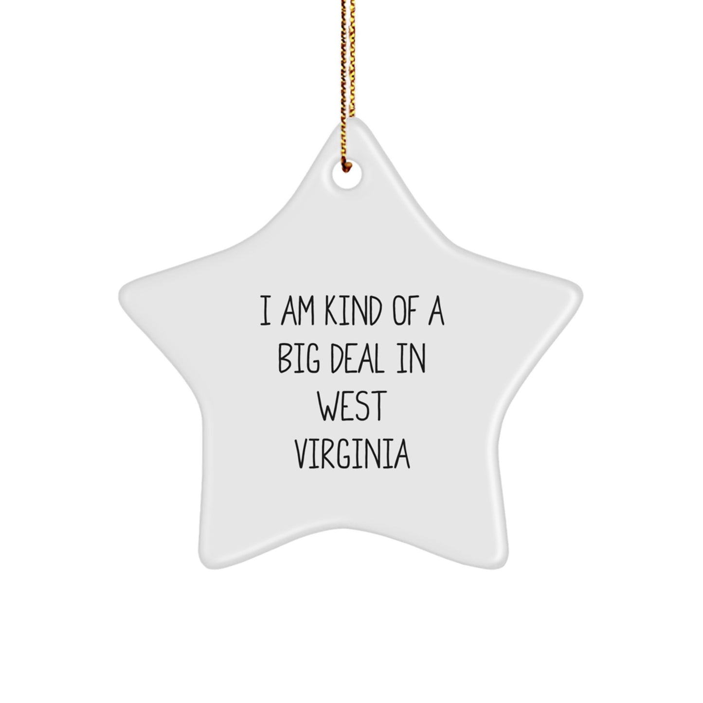 Funny West Virginia Star Ornament Gifts from Friends and Family Perfect for Christmas Decorations, 'I Am Kind Of A Prime Selection In West Virginia' Star Shaped MDF Decor - Image 1