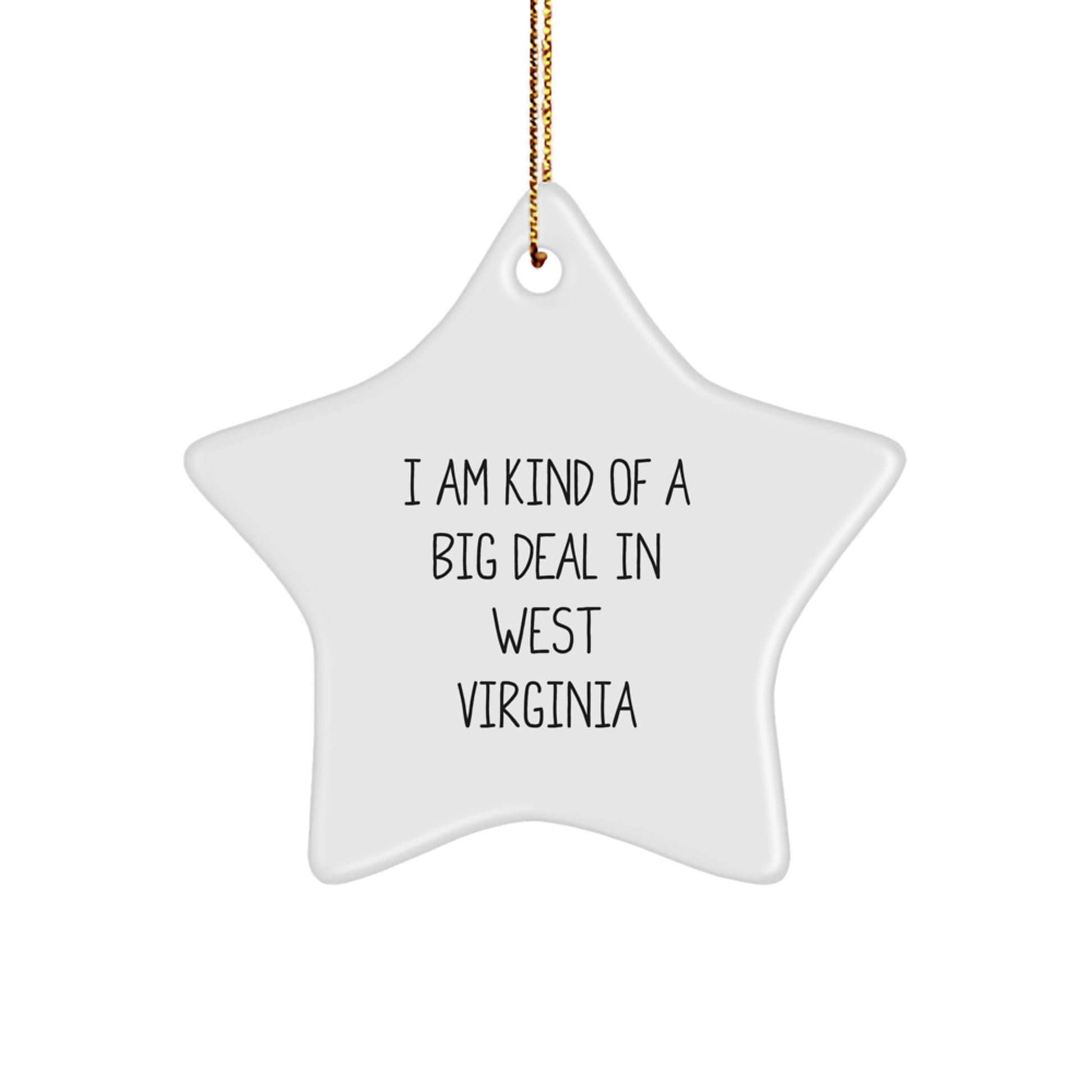 Funny West Virginia Star Ornament Gifts from Friends and Family Perfect for Christmas Decorations, 'I Am Kind Of A Prime Selection In West Virginia' Star Shaped MDF Decor - Image 1