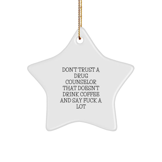 Drug Counselor Star Ornament for a Best Friend – Christmas Gift - Image 1