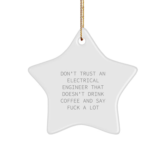 Christmas Funny Gift for Her Electrical Engineer Star Ornament Present - Image 1