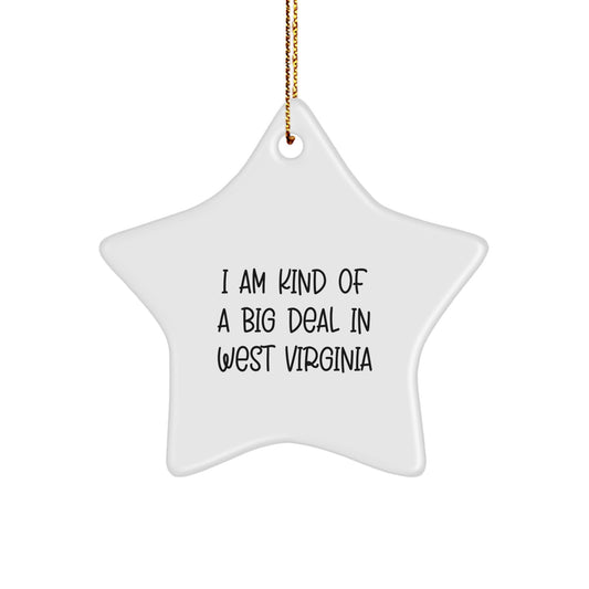 West Virginia Star Ornaments Funny Quote Gifts from Men to Family, I Am Kind Of A Prime Selection In West Virginia, Perfect for Christmas Unique Gifts - Image 1