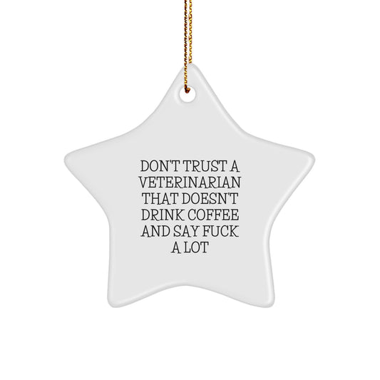 Funny Veterinarian Gifts from Men - Christmas Unique Star Ornament for Veterinarian Friends, Coworkers, and Family - Image 1