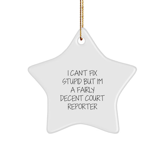 Funny Court Reporter Gifts, Court Reporter Star Ornament, Gifts from Friends for Court Reporter, Christmas Unique Gifts - Image 1
