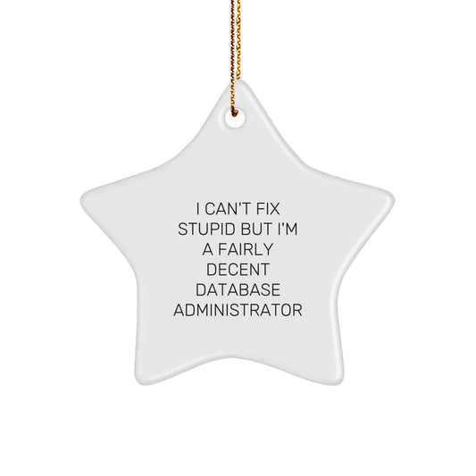 Funny Database Administrator Gifts from Friends - I'm a Fairly Decent Star Ornament for Database Admins on Christmas Unique Gifts - Image 1