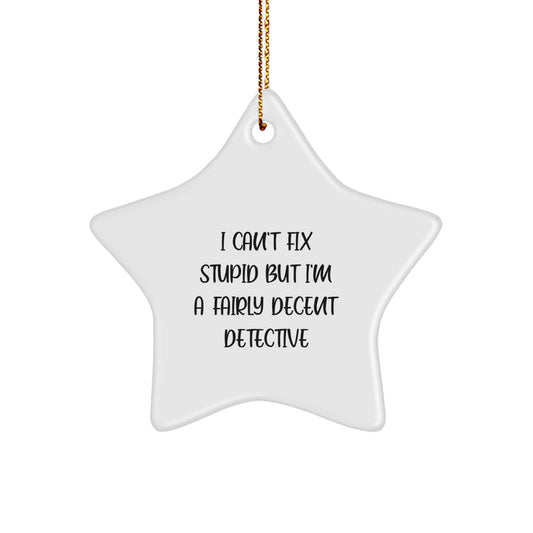 Funny Detective Star Ornament Gifts for Detective Men, Christmas Unique Gifts from Friends - Image 1