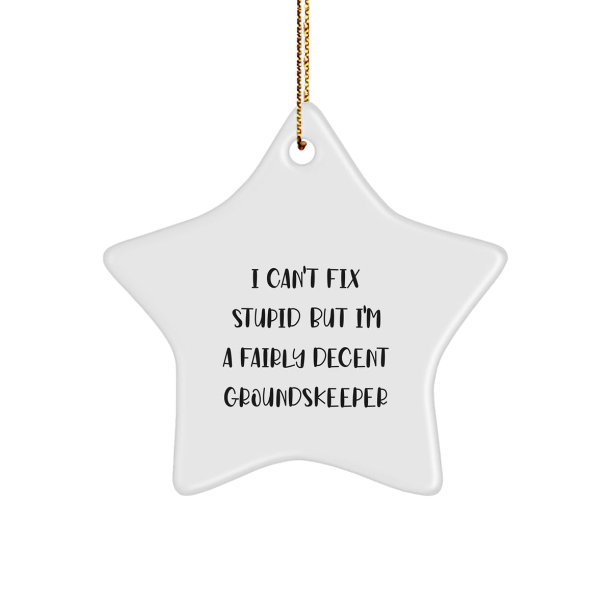 groundskeeper Star Christmas Ornament Gift for Coworkers Fix Stupid - Image 1