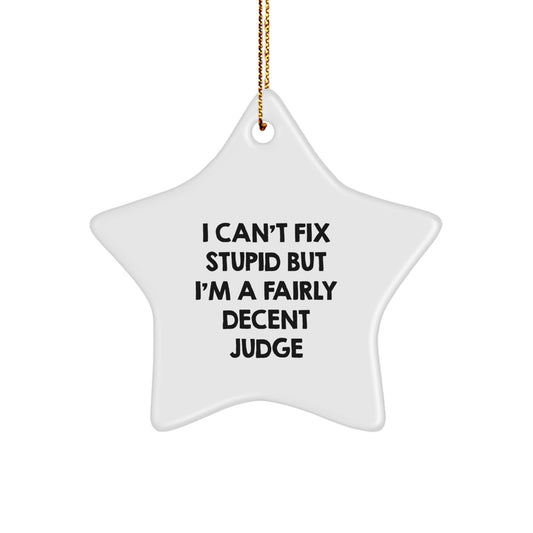 Judge Keepsake Christmas Ornament for Him I Can't Fix Stupid Gift - Image 1
