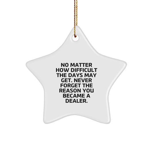 Christmas Unique Gift for Her Dealer Star Ornament Never Forget the Reason - Image 1