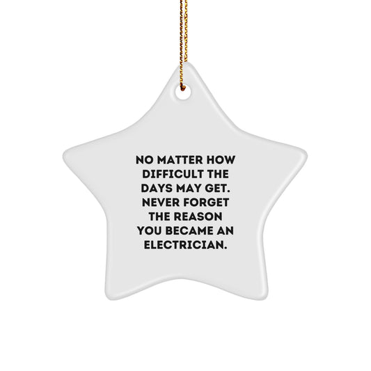 Funny Electrician Gifts from Men to Electrician Friends and Family, Star Ornament, Never Forget the Reason You Became an Electrician - Image 1