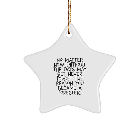 Durable MDF Forester Star Christmas Ornament Idea Gift for Coworkers - Image 1