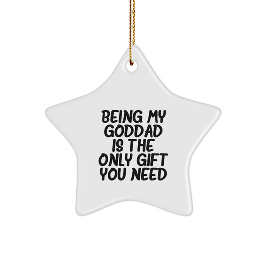 Goddad Star Ornament, Funny Quote Gifts from Family to Goddad, Unique Christmas Unique Gifts for Him - Image 1