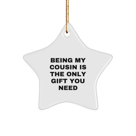 Funny Cousin Star Ornament Gifts from Family Members Christmas Unique Gifts for Cousin - Image 1